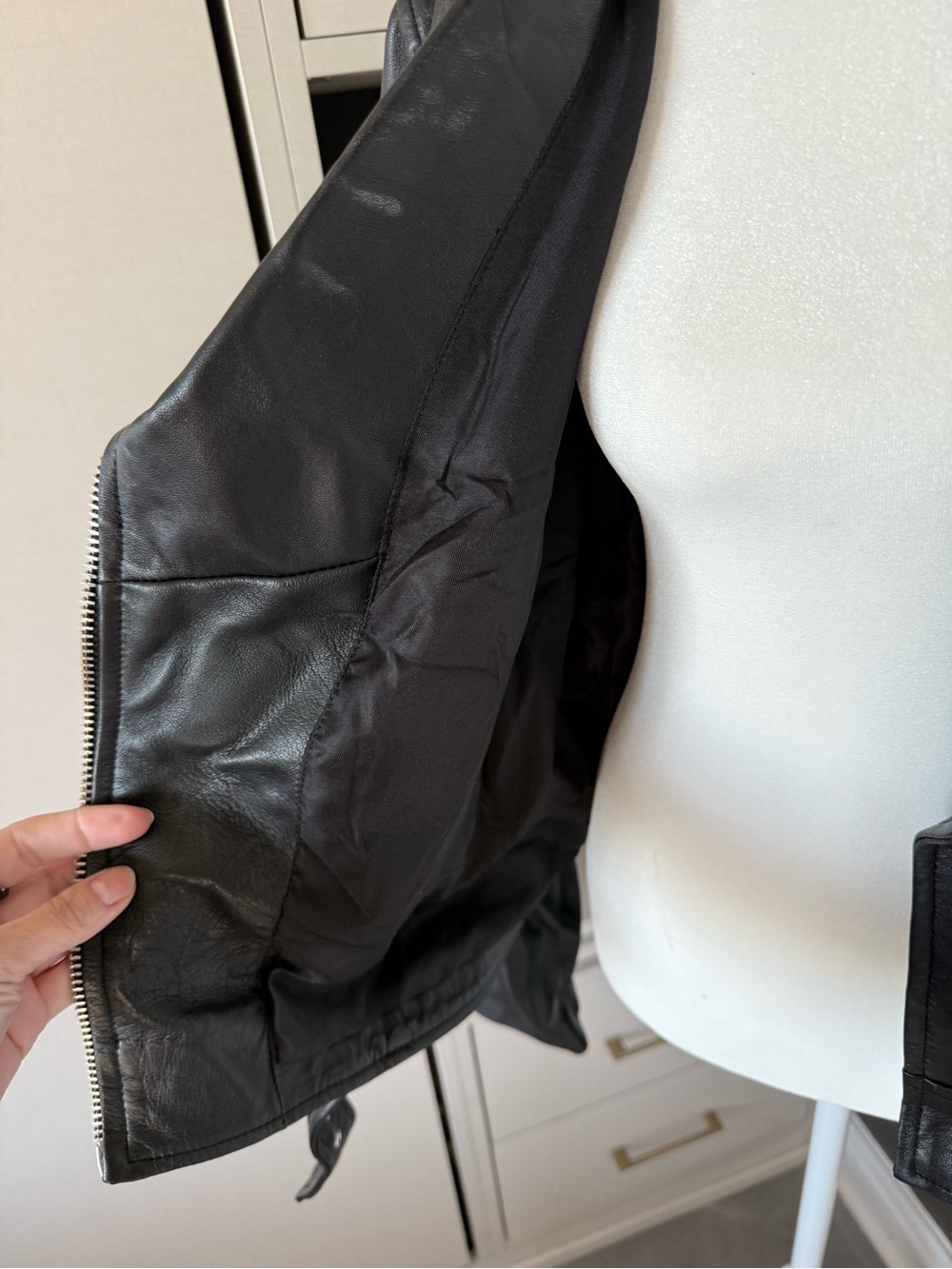 Zara Black Moto Faux Leather Biker Jacket - Picture 10 of 11